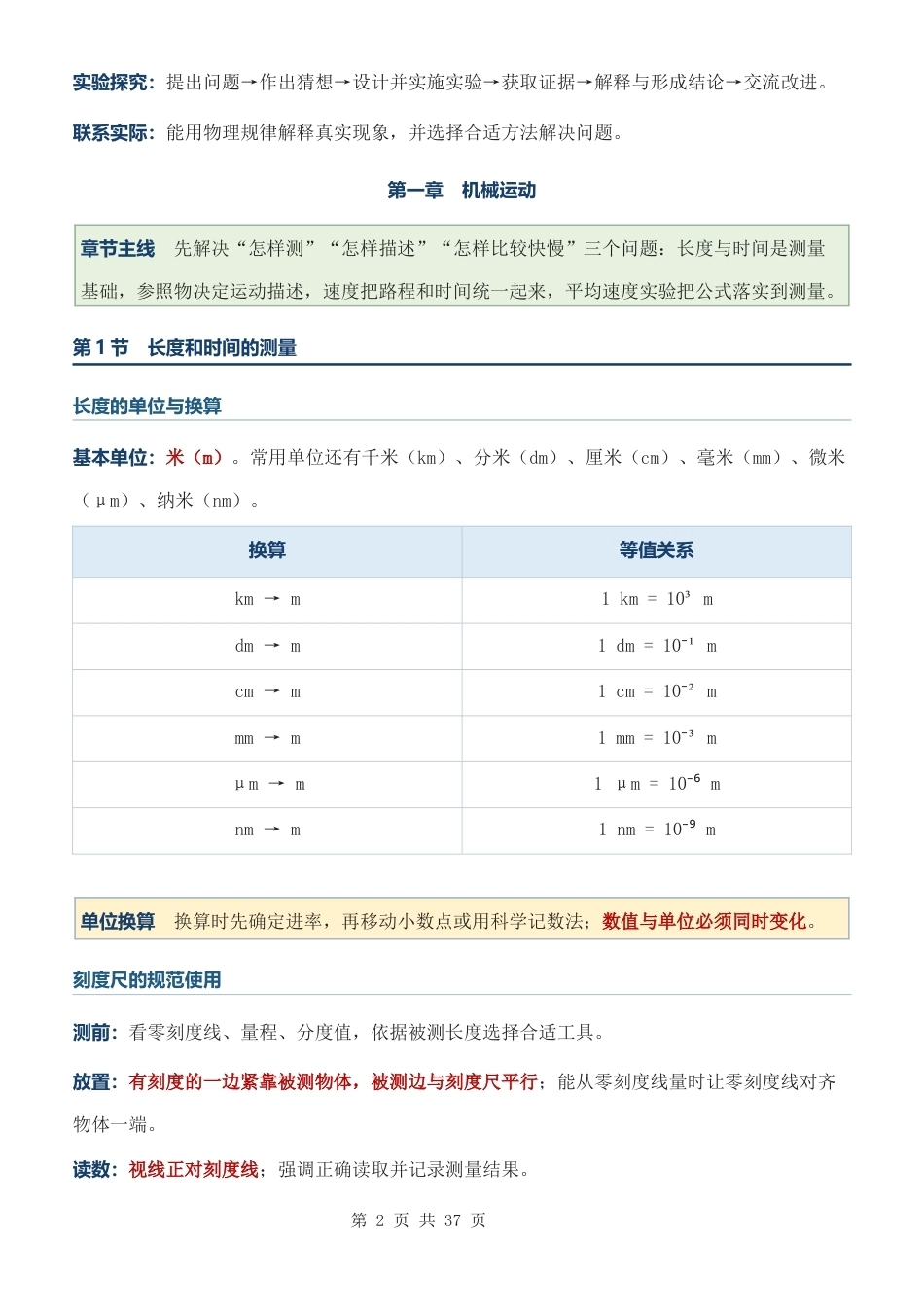 新教材人教版2024八年级上册物理全册核心知识点复习讲义.docx_第2页