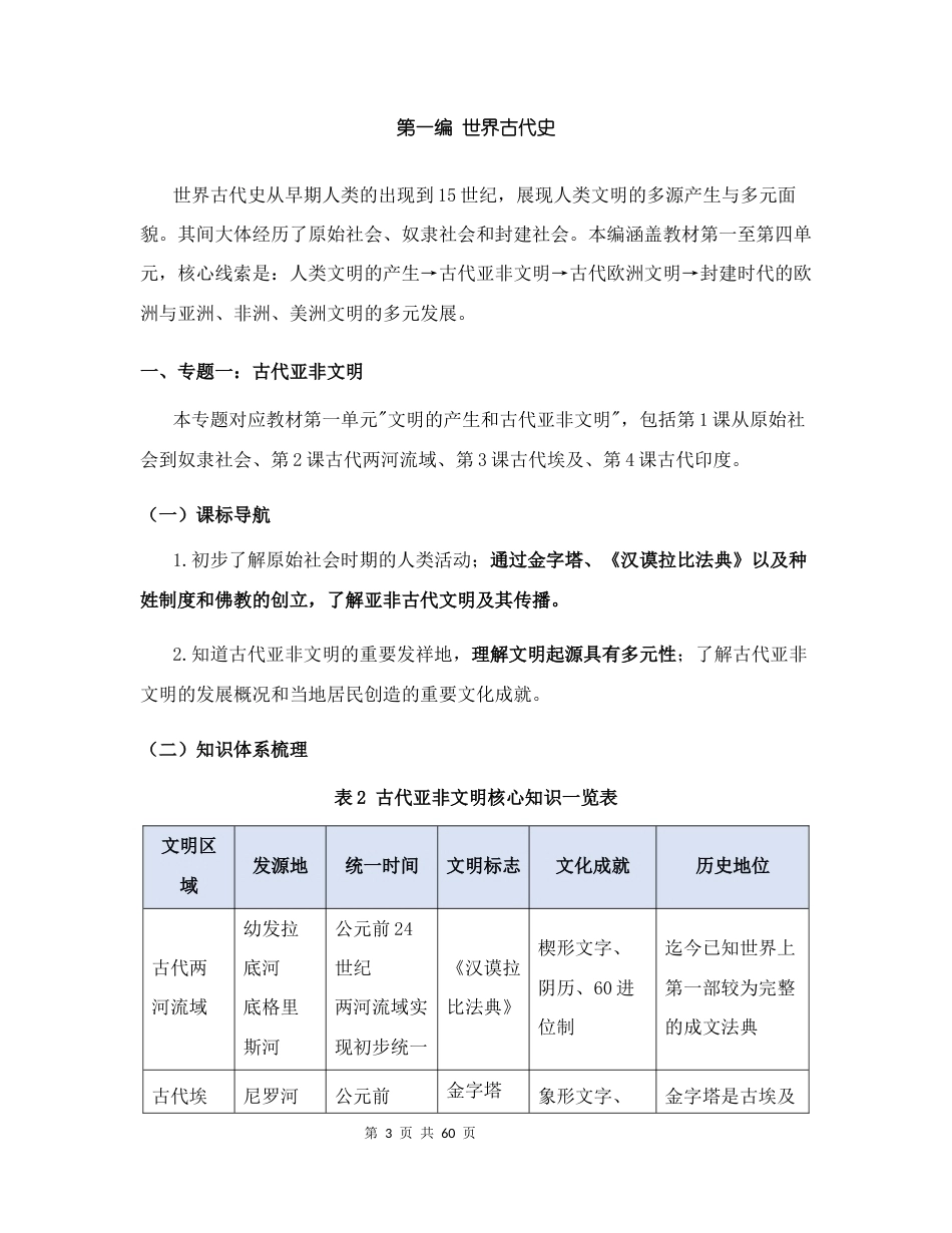 2026秋新教材统编版九年级上册历史期末复习全册核心专题知识点提纲.docx_第3页