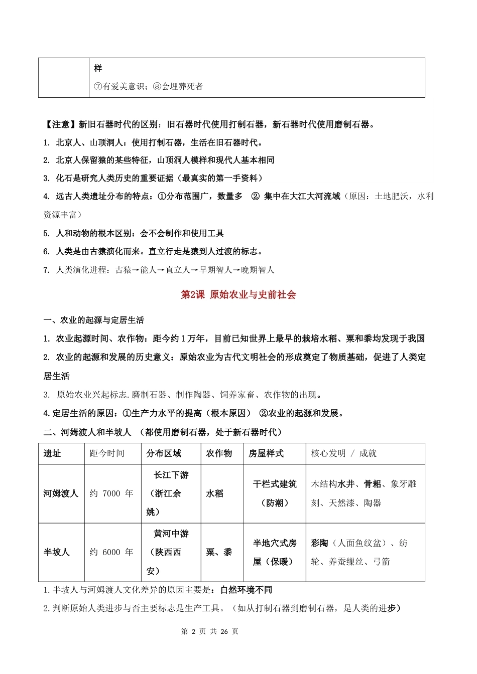 统编版2024七年级上册历史期末复习全册必背考点提纲.docx_第2页