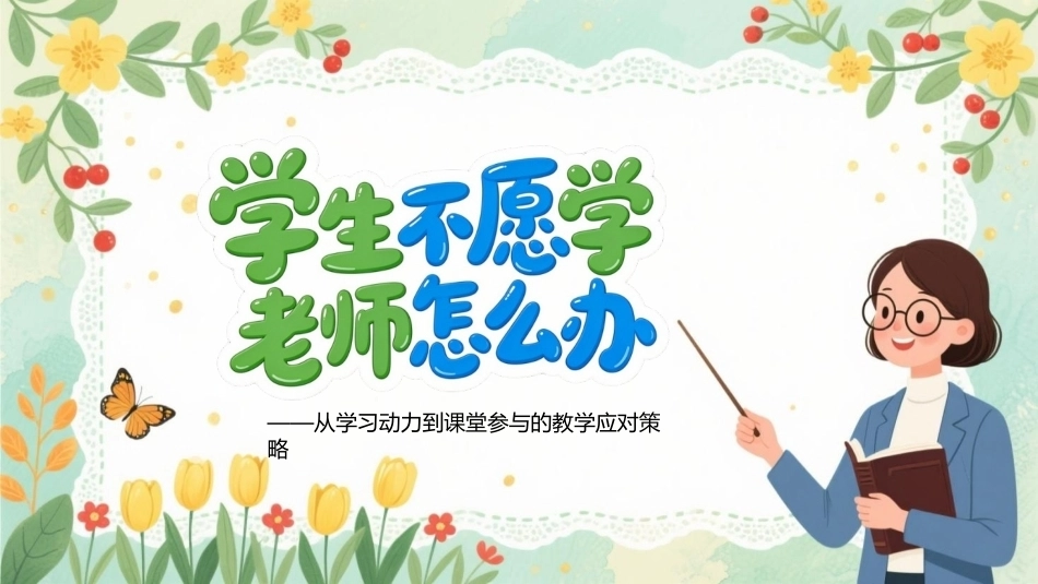 学生不愿学老师怎么办PPT从学习动力到课堂参与的教学应对策略课件.pptx_第1页