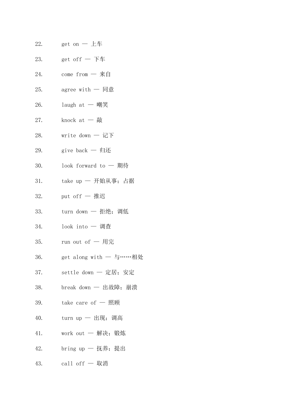 初中英语必背的1000个固定搭配（中英文对照）.docx_第2页
