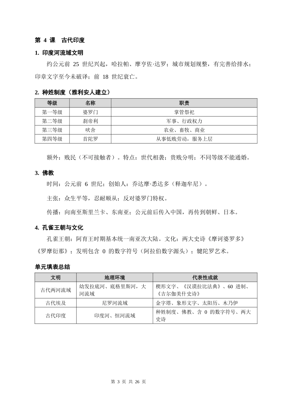 2026秋新教材部编版九年级上册历史期末复习全册知识点提纲.docx_第3页