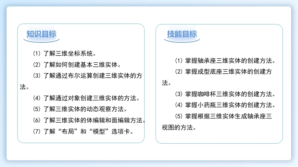 机械CAD技术项目教程（AutoCAD 2023）：创建三维实体和三视图PPT教学课件.pptx_第2页