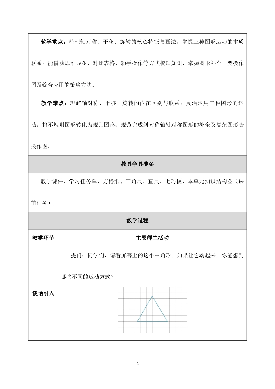 整理和复习教学设计2026-2027五年级数学上册人教版.docx_第2页