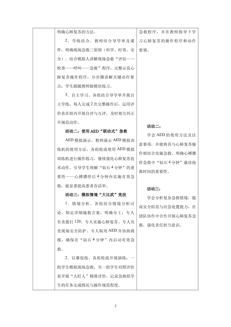 人教版六年级体育与健康（全一册）9   心肺复苏的方法.docx_第2页