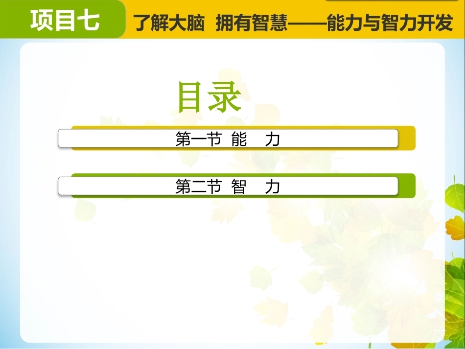 大学生心理健康：了解大脑拥有智慧——能力与智力开发PPT教学课件.pptx_第2页