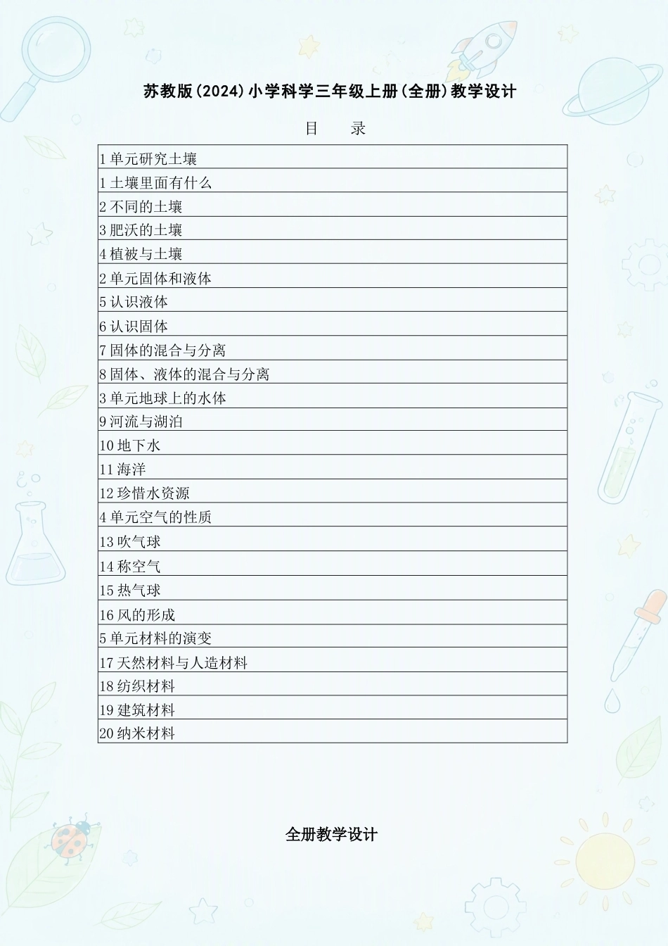 苏教版小学科学三年级上册全册教学设计合集（2025—2026学年）.docx_第2页