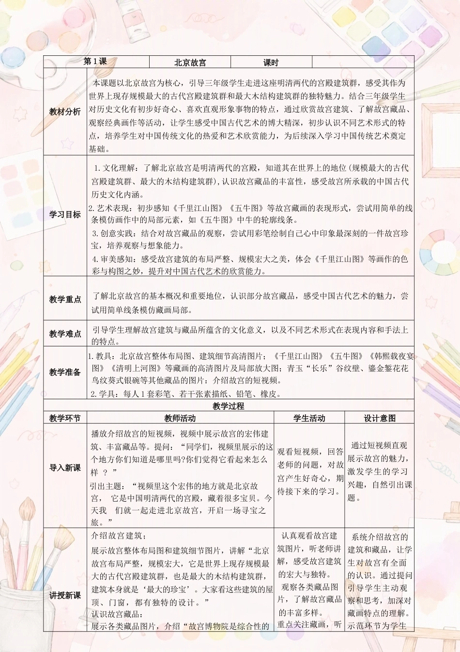 浙美版小学美术三年级上册全册教学设计（教案）合集（2025—2026学年）.docx_第2页