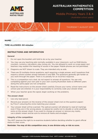 2019澳洲amc数学竞赛试题Middle Primary 2019.pdf