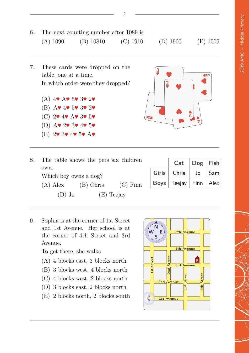 2019澳洲amc数学竞赛试题Middle Primary 2019.pdf_第3页