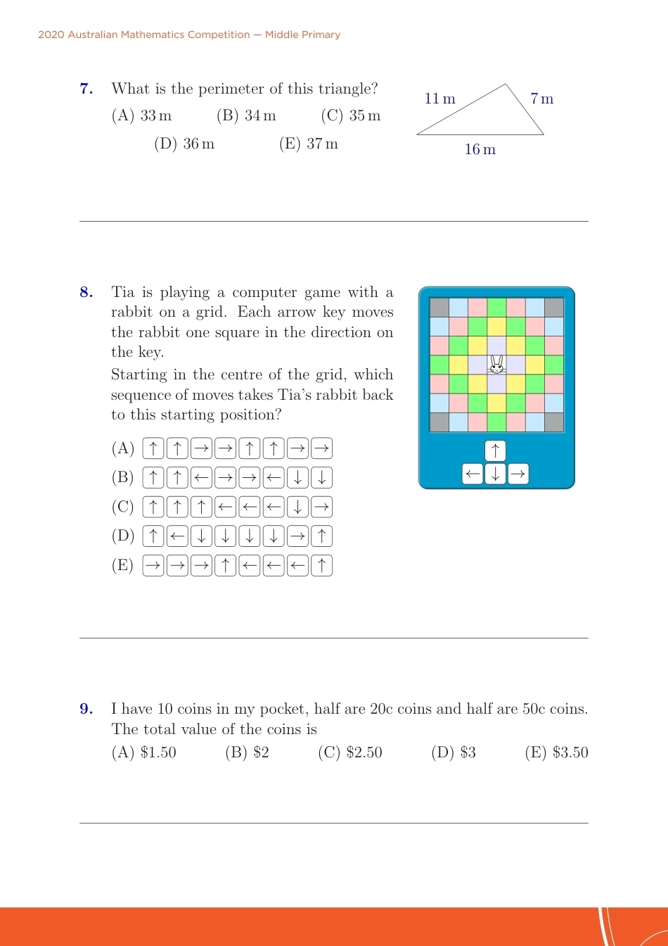 2020澳洲amc数学竞赛试题Middle Primary 2020.pdf_第3页