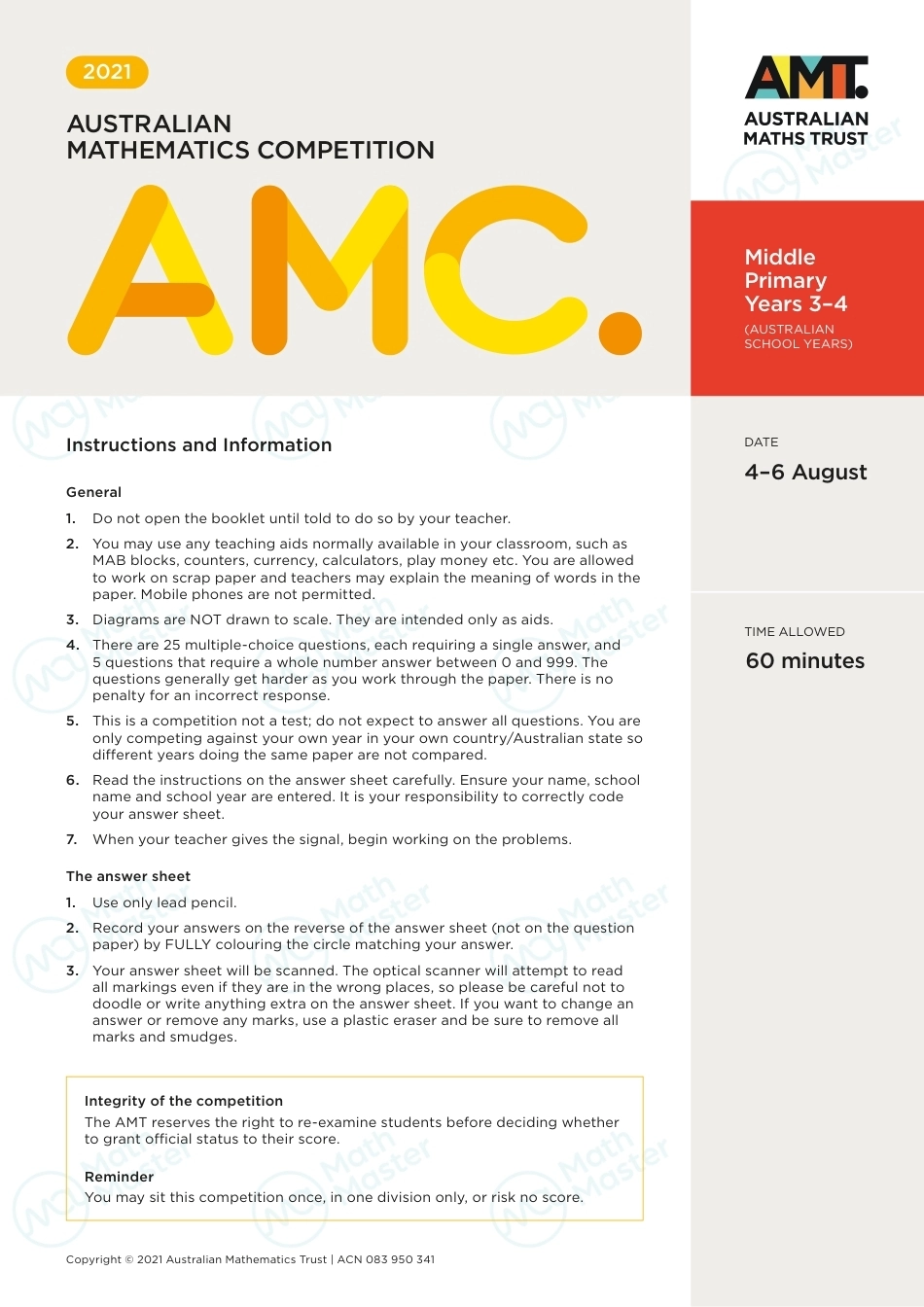 2021澳洲amc数学竞赛试题Middle Primary 2021.pdf_第1页