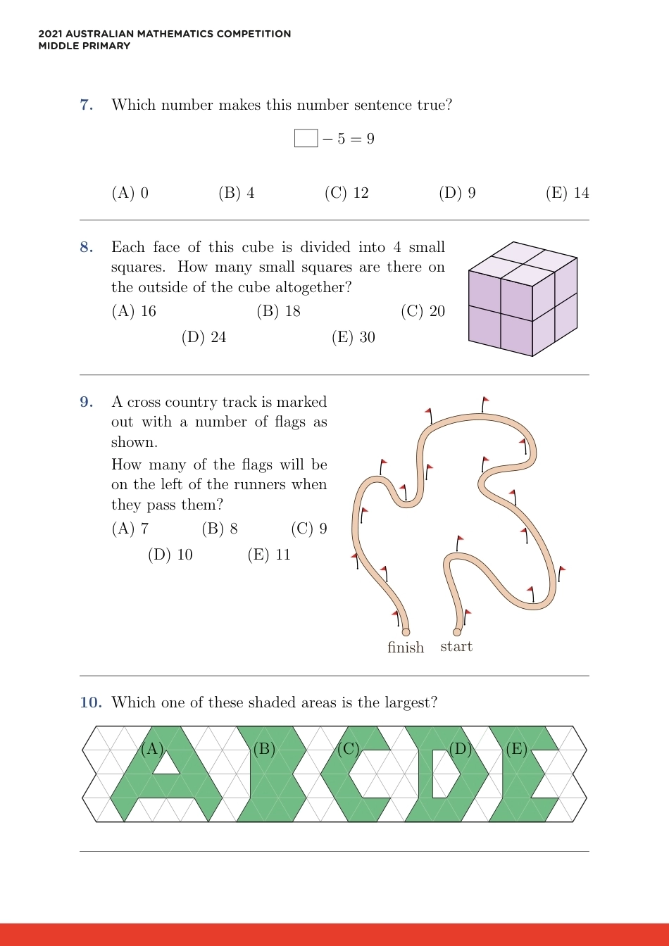 2021澳洲amc数学竞赛试题Middle Primary 2021.pdf_第3页
