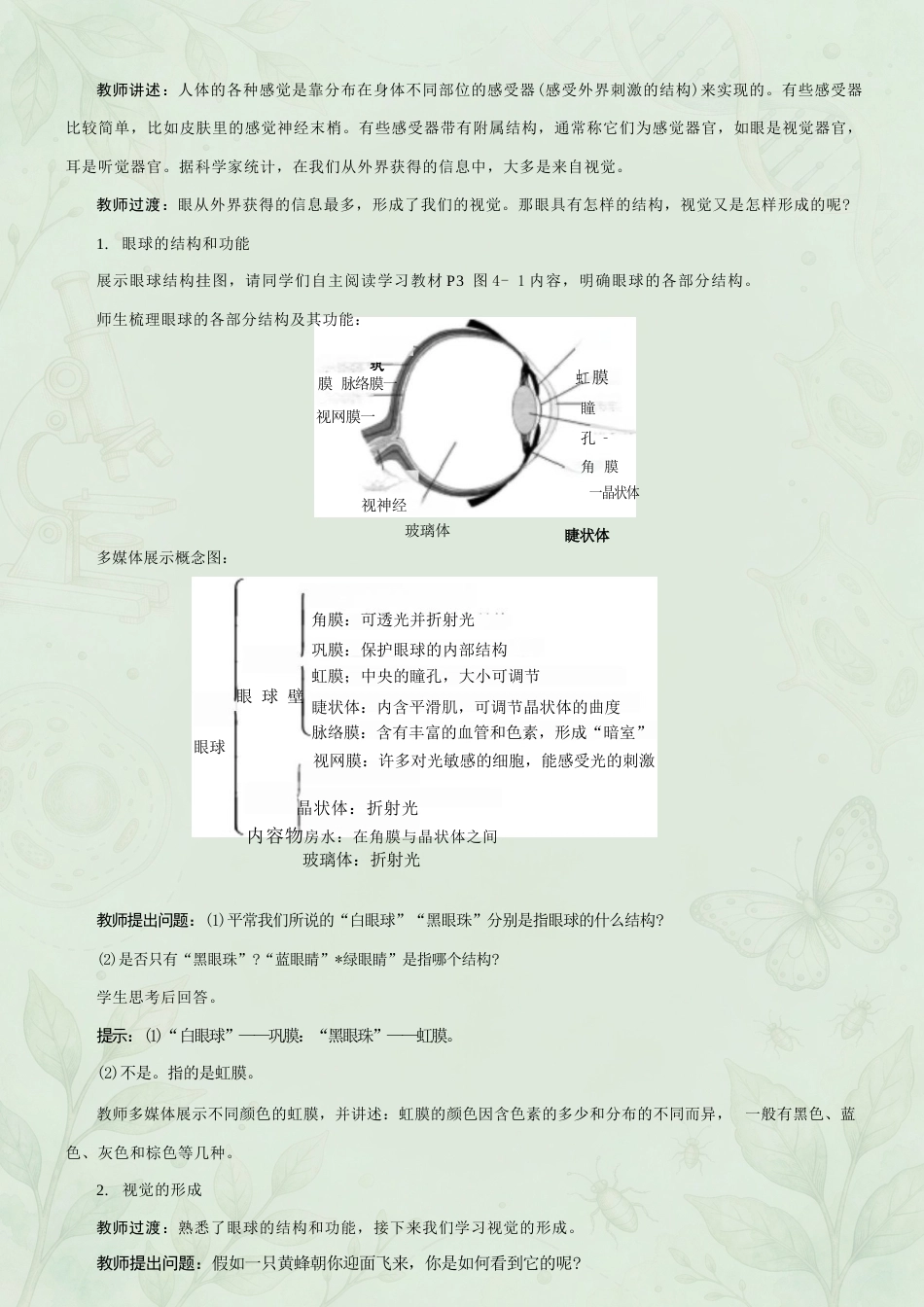 人教版初中生物八年级上册全册同步教案汇总合集（2024年）.docx_第3页