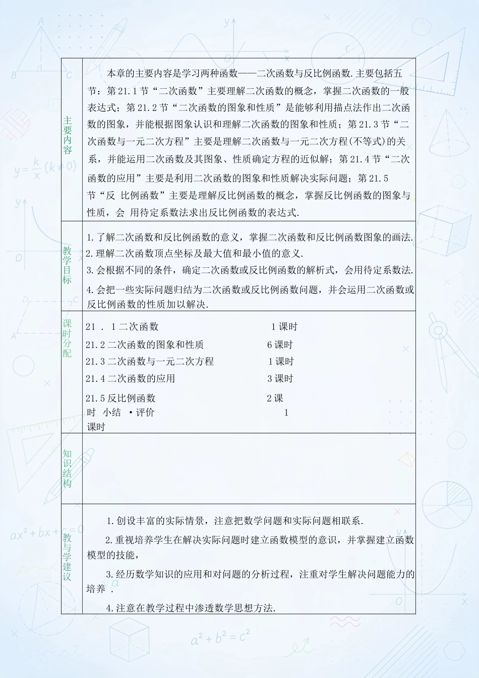 沪科版初中数学九年级上册全册教学设计合集（2026年秋）.docx_第3页
