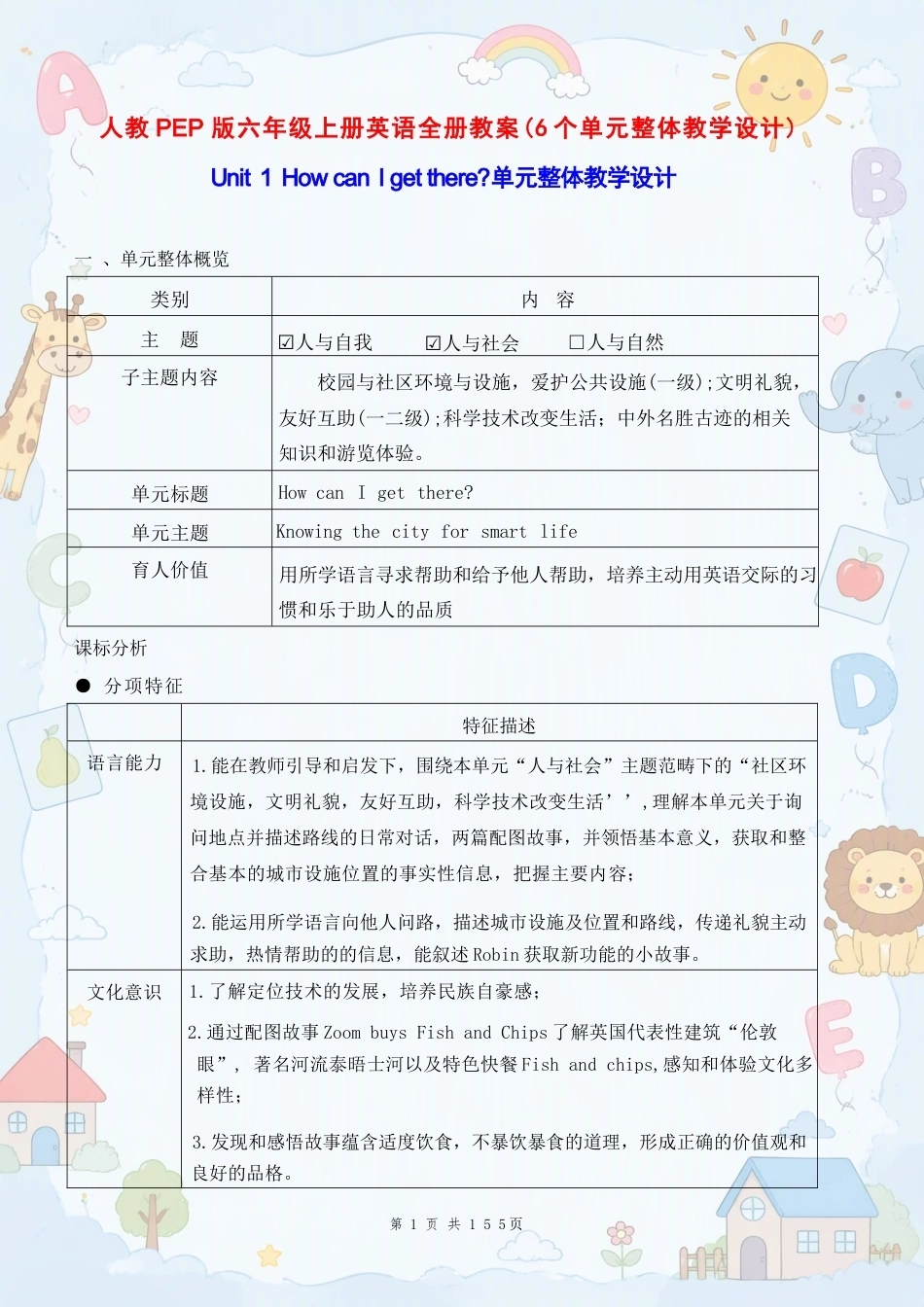 人教PEP版小学英语六年级上册全册教案（单元整体教学设计）合集（2025年秋）（二）.docx_第2页