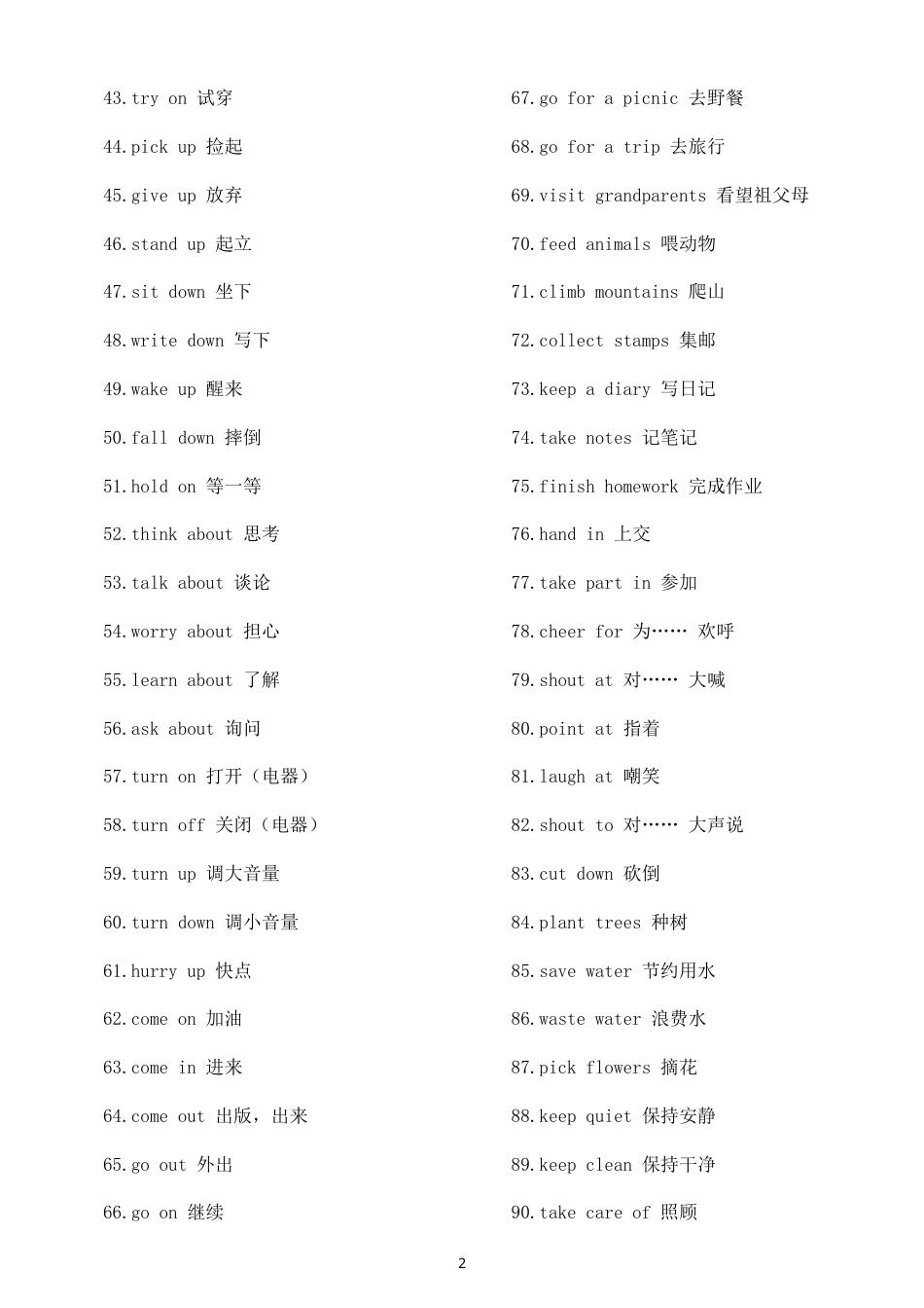 初中英语2027届中考必考短语（共三类599条）.doc_第2页