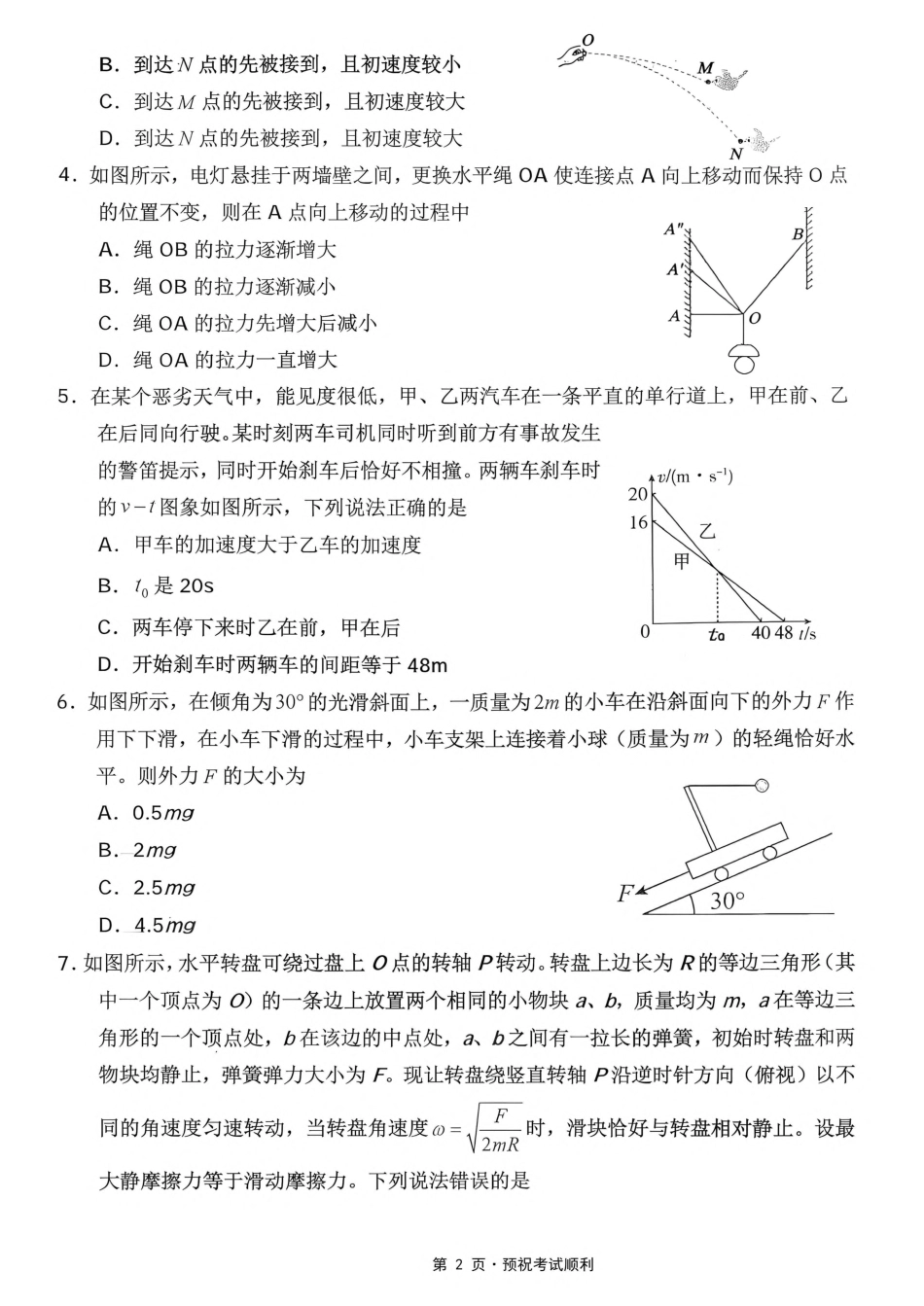 重庆市名校联盟（七校）2027届高三上期10月联考物理试（含答案）.pdf_第2页